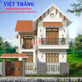 Mẫu nhà chữ L mái thái 2 tầng 70m2 M200