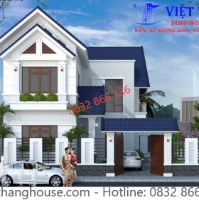 Mẫu nhà mái thái 2 tầng 4 phòng ngủ M204