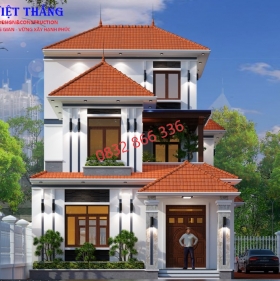 Choáng ngợp trước vẻ đẹp mẫu biệt thự 3 tầng mái nhật M306