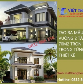 Đặc điểm của mẫu nhà vuông 2 tầng 70m2